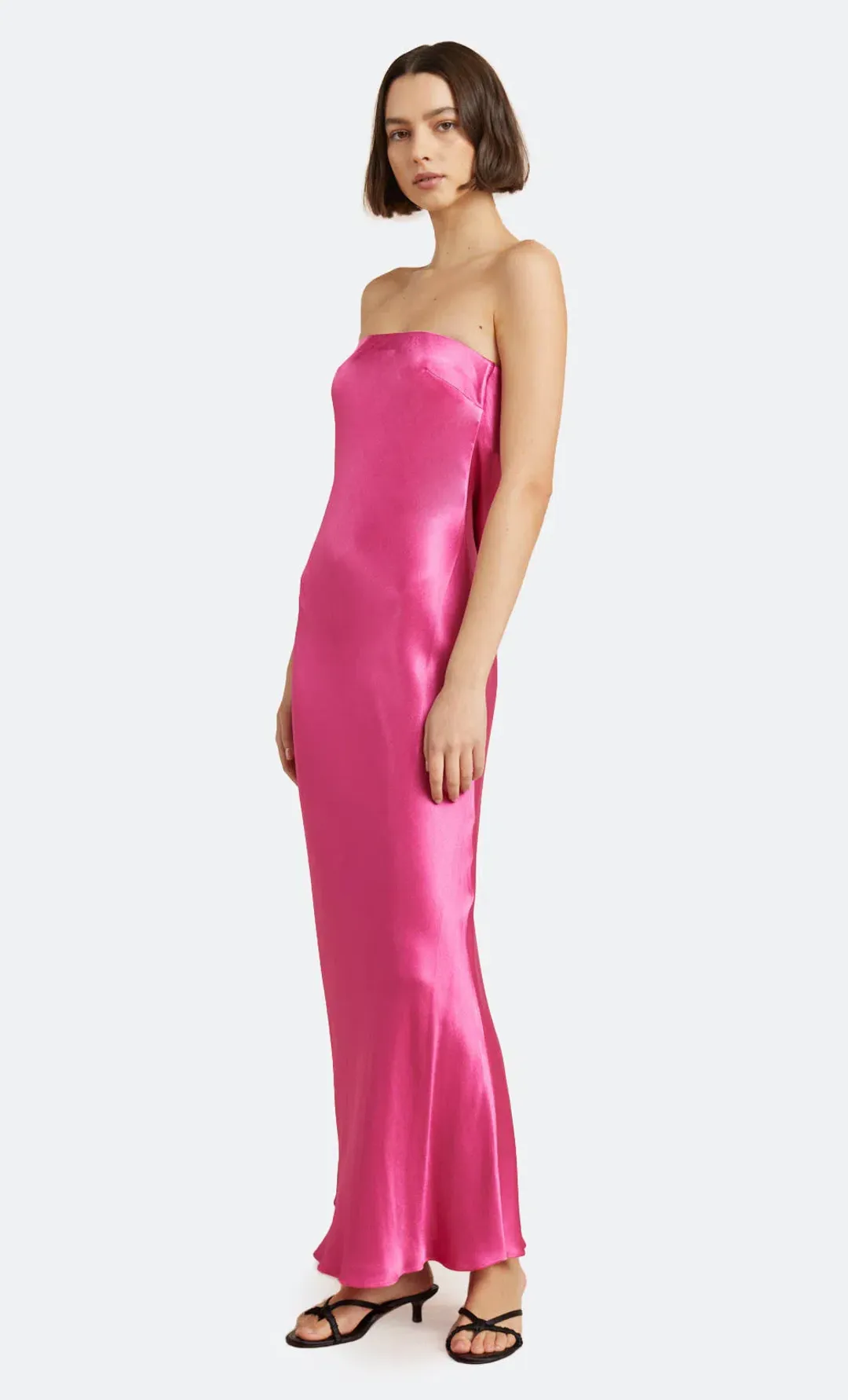 Bec & Bridge Moon Dance Strapless Dress Deep Pink Size 10 for rent on The Volte - main image