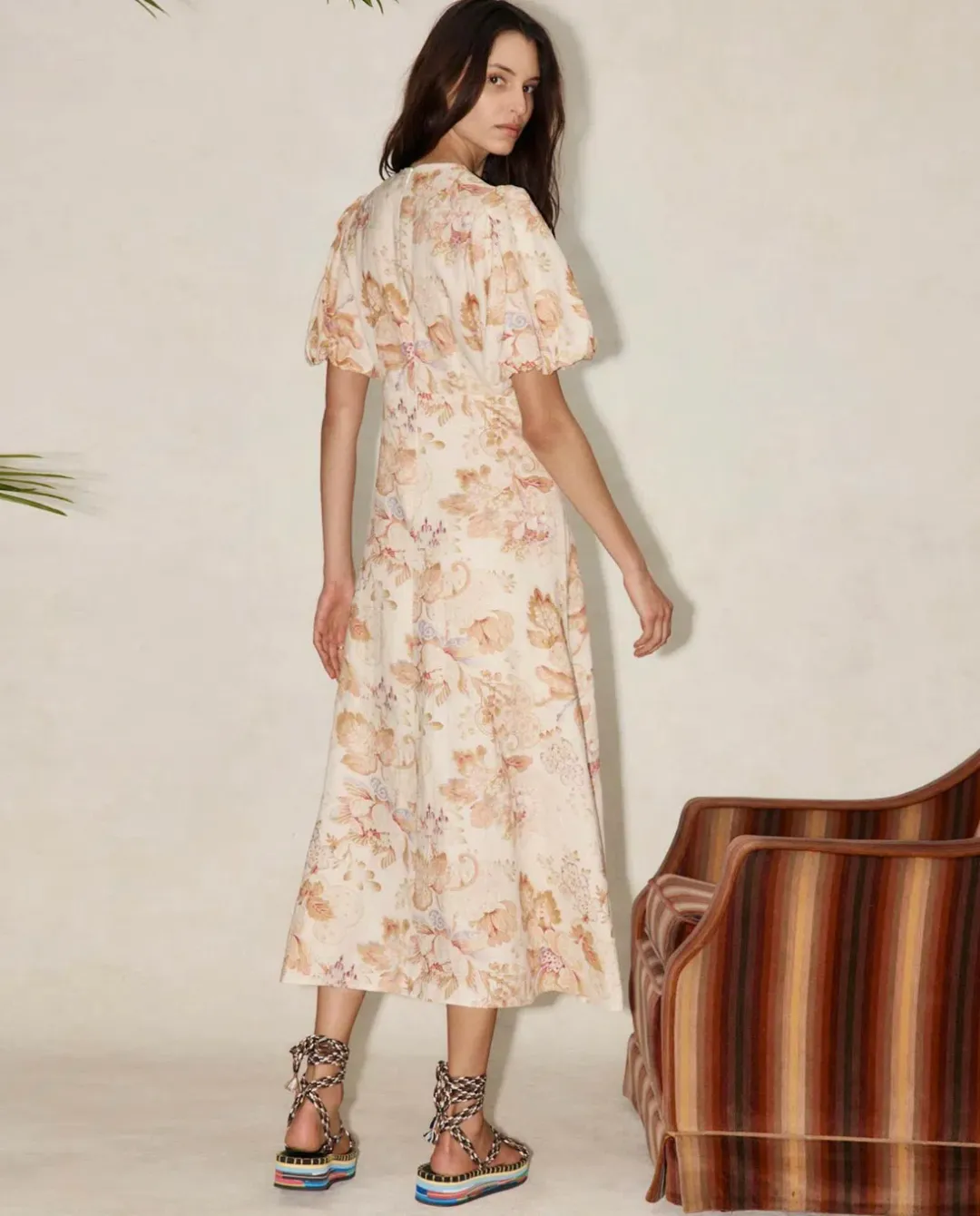 Alémais Philomena Midi Dress Print Size 12 for rent on The Volte - main image