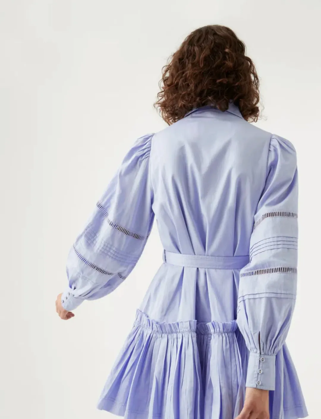 Aje Elodie Ladder Trim Mini Dress Cool Lavender Size 14 for rent on The Volte - main image