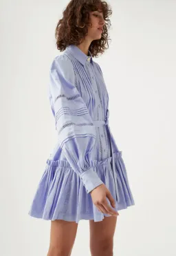 Aje Elodie Ladder Trim Mini Dress Cool Lavender Size 14 for rent on The Volte - image 2