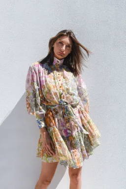 Zimmermann Super Eight Lantern Mini Dress Floral Size 2 / Au 12 for rent on The Volte - image 2