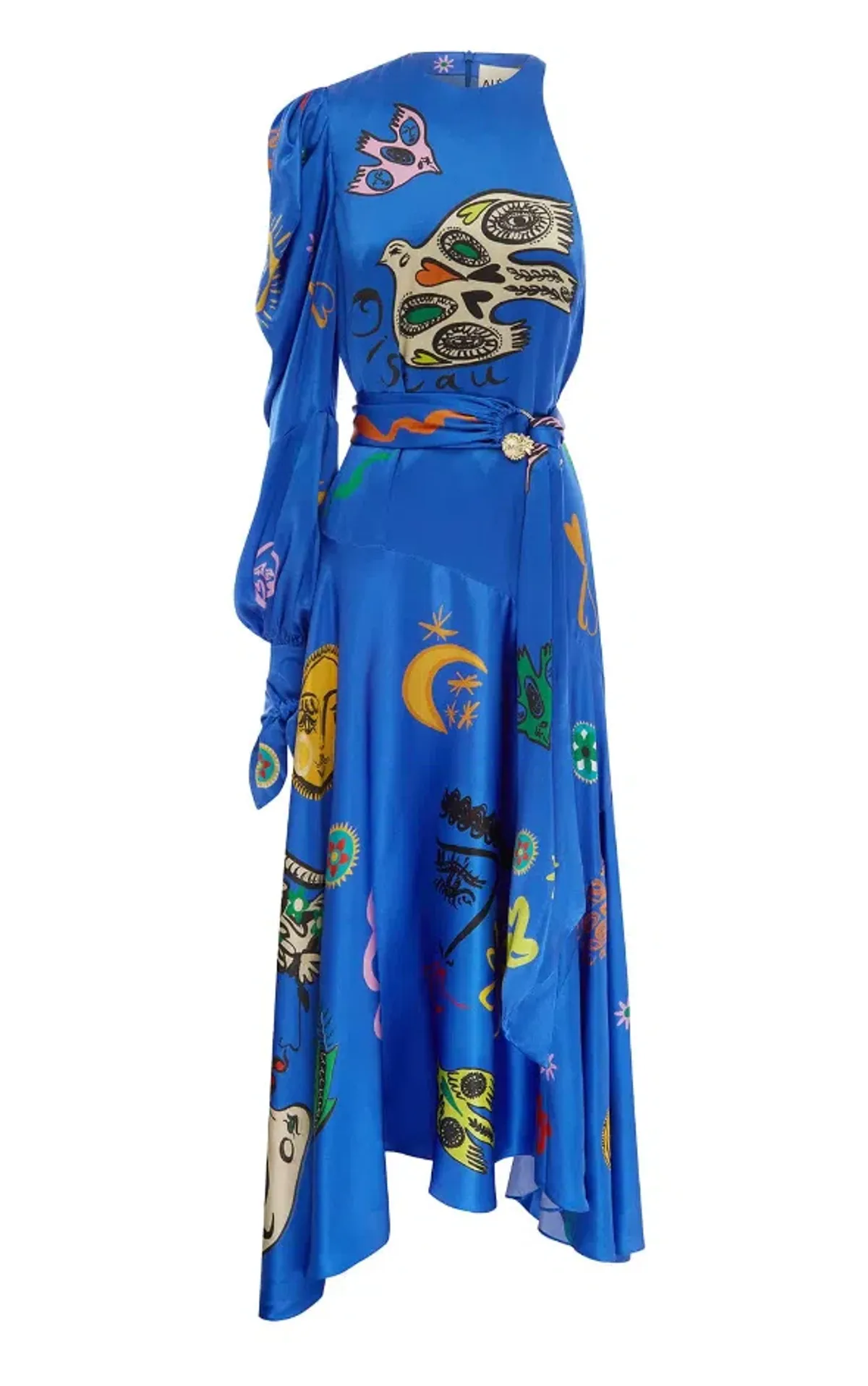 Alemais Soleil One Shoulder Midi Dress Multi Size 8 - Image 4