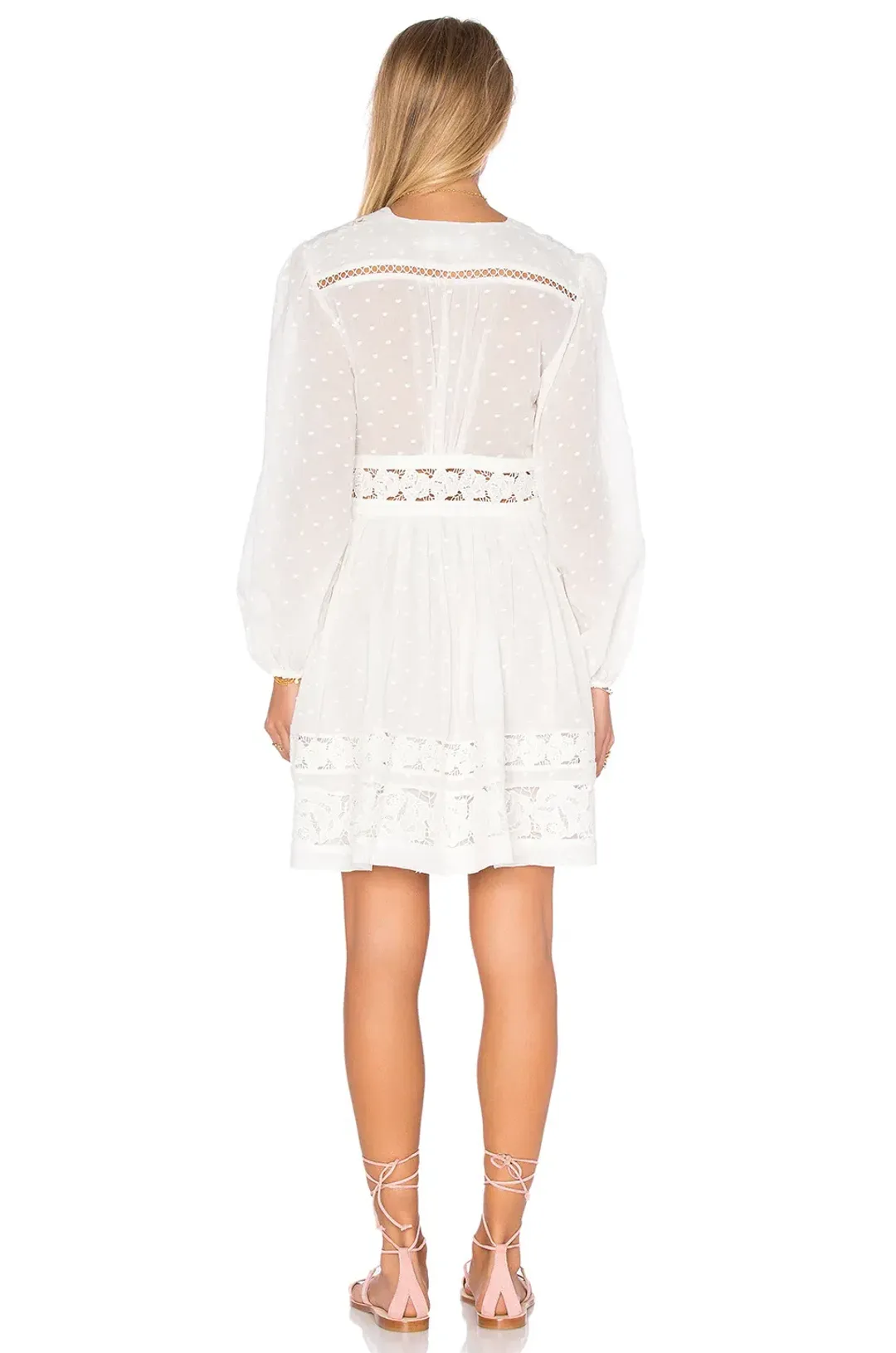 Zimmermann Realm Embroidered Panel Dress White Size 8 for rent on The Volte - main image