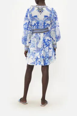 Camilla Button Front Frill Dress Heart Of A Dragon Print Size 10 for rent on The Volte - image 3