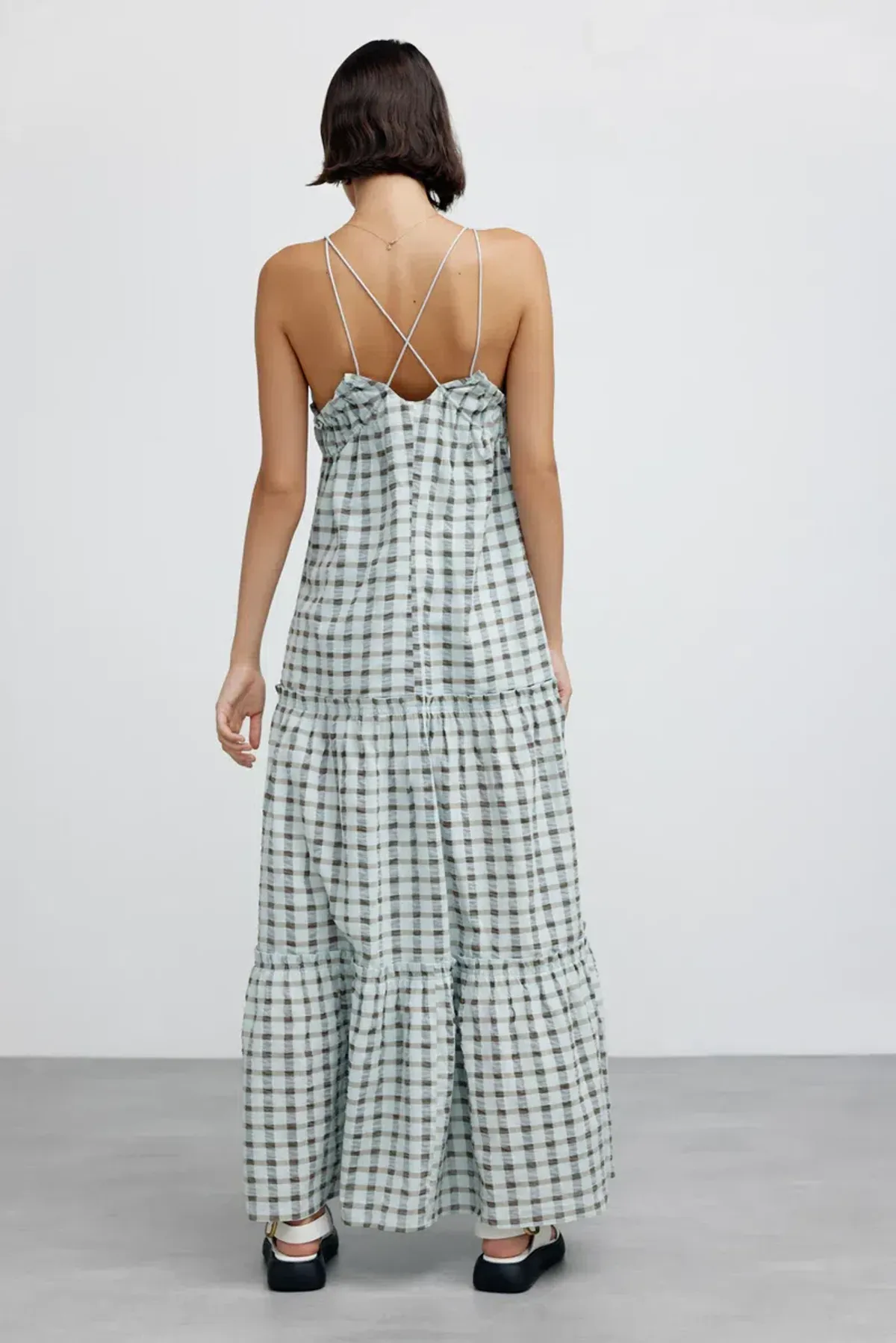 Significant Other Emily Maxi Dress in Mint Check Size 8 - Image 3