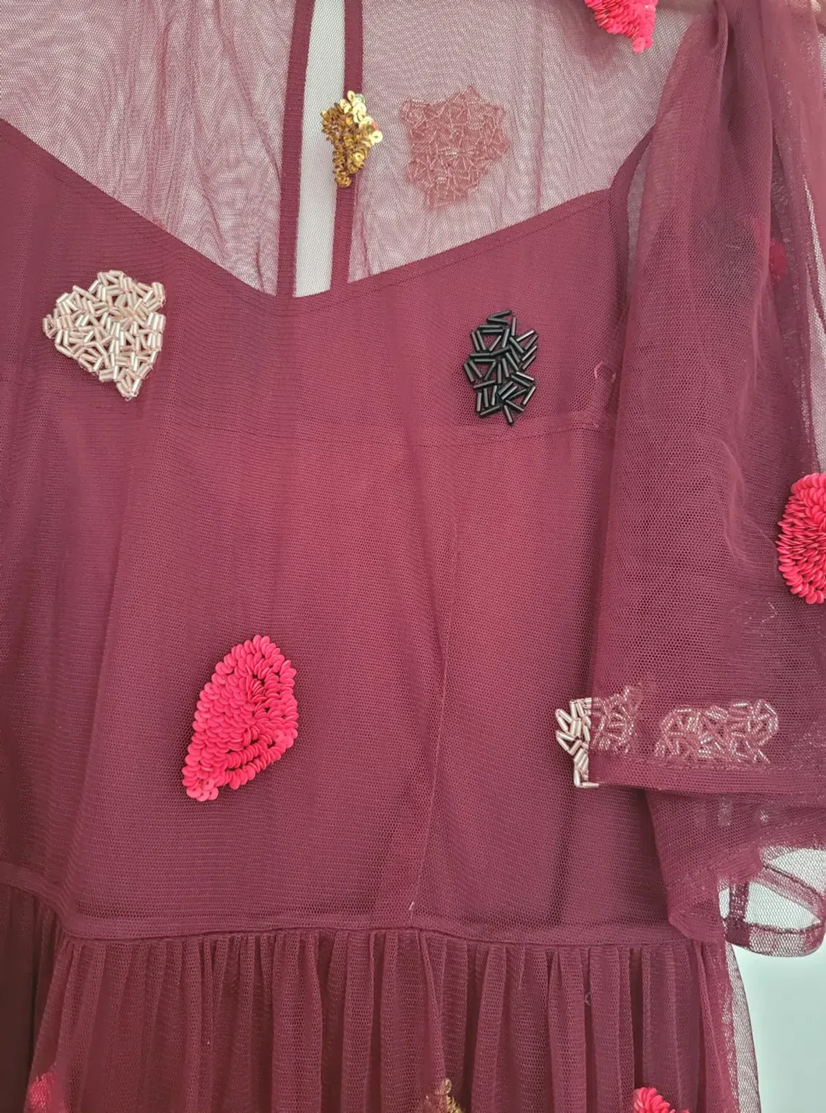 Gorman Claire Embellished Dress Red Beaded Size 8 - Image 4