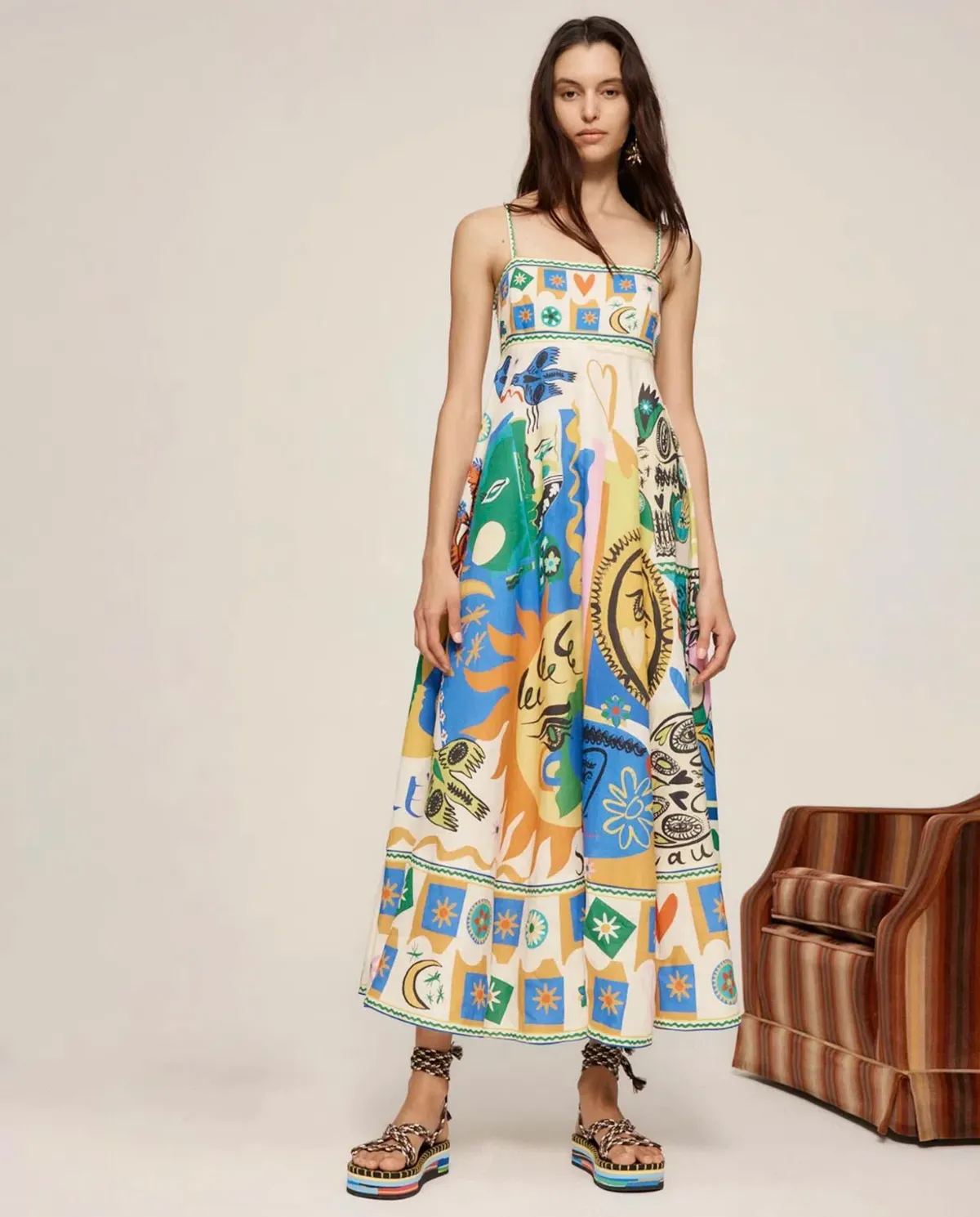 Alemais Soleil Sundress Print Size 6 - Image 1