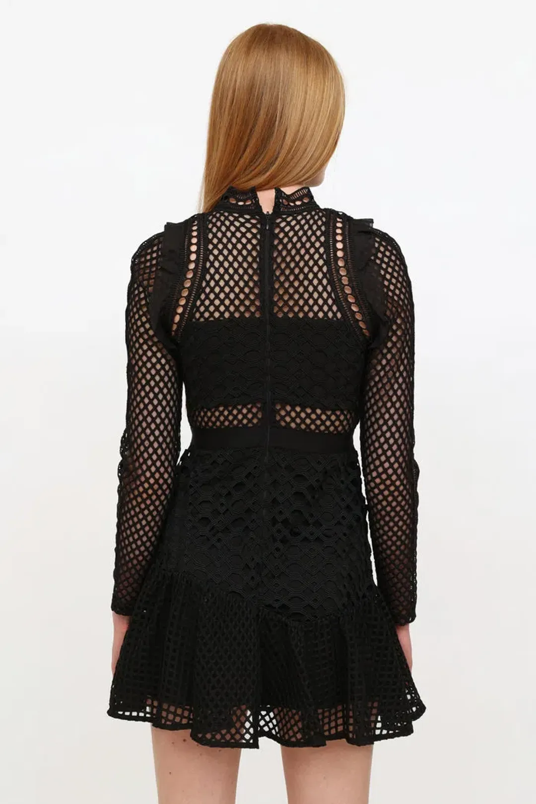 Self Portrait Hall Mini Dress Black Size 12 for rent on The Volte - main image