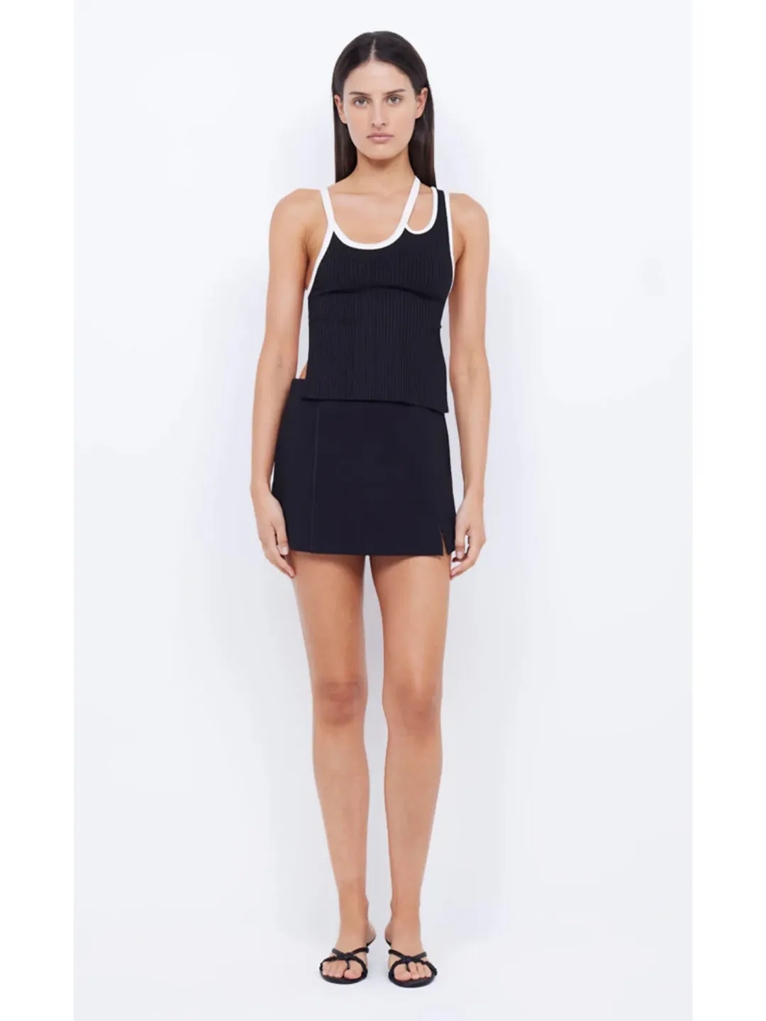 Bec & Bridge Deon Split Mini Skirt Black Size AU 6 for rent on The Volte - main image