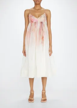 Zimmermann Dancer Empire Line Midi Dress Pink Size 8 for rent on The Volte - image 1