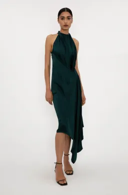Bianca Spender Petrol Silk Isabella Dress Green Size 8 for rent on The Volte - image 3