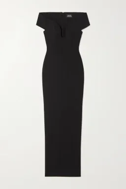Solace London Marlowe Off-the-shoulder Crepe Gown Black Size 8 for rent on The Volte - image 4