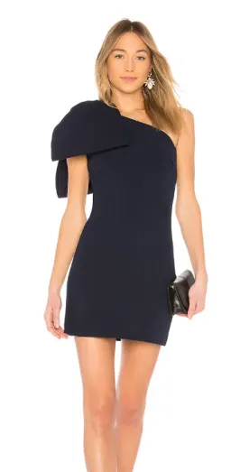 Rebecca Vallance Hamptons Bow Mini Dress Navy Size 10 for rent on The Volte - image 2