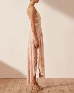Shona Joy Faye Cross Front Midi Dress Blush & Multi Size 12 for rent on The Volte - image 3
