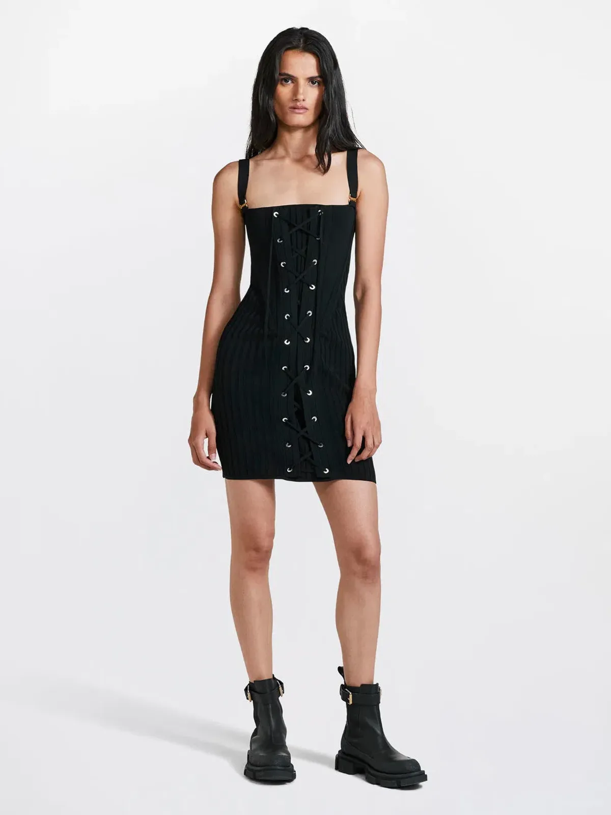 Dion Lee Laced Corset Dress Black Size S/Au 8 - Image 1
