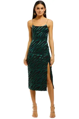 Bec & Bridge Discotheque Midi Dress Emerald Zebra Size 12 for rent on The Volte - image 1