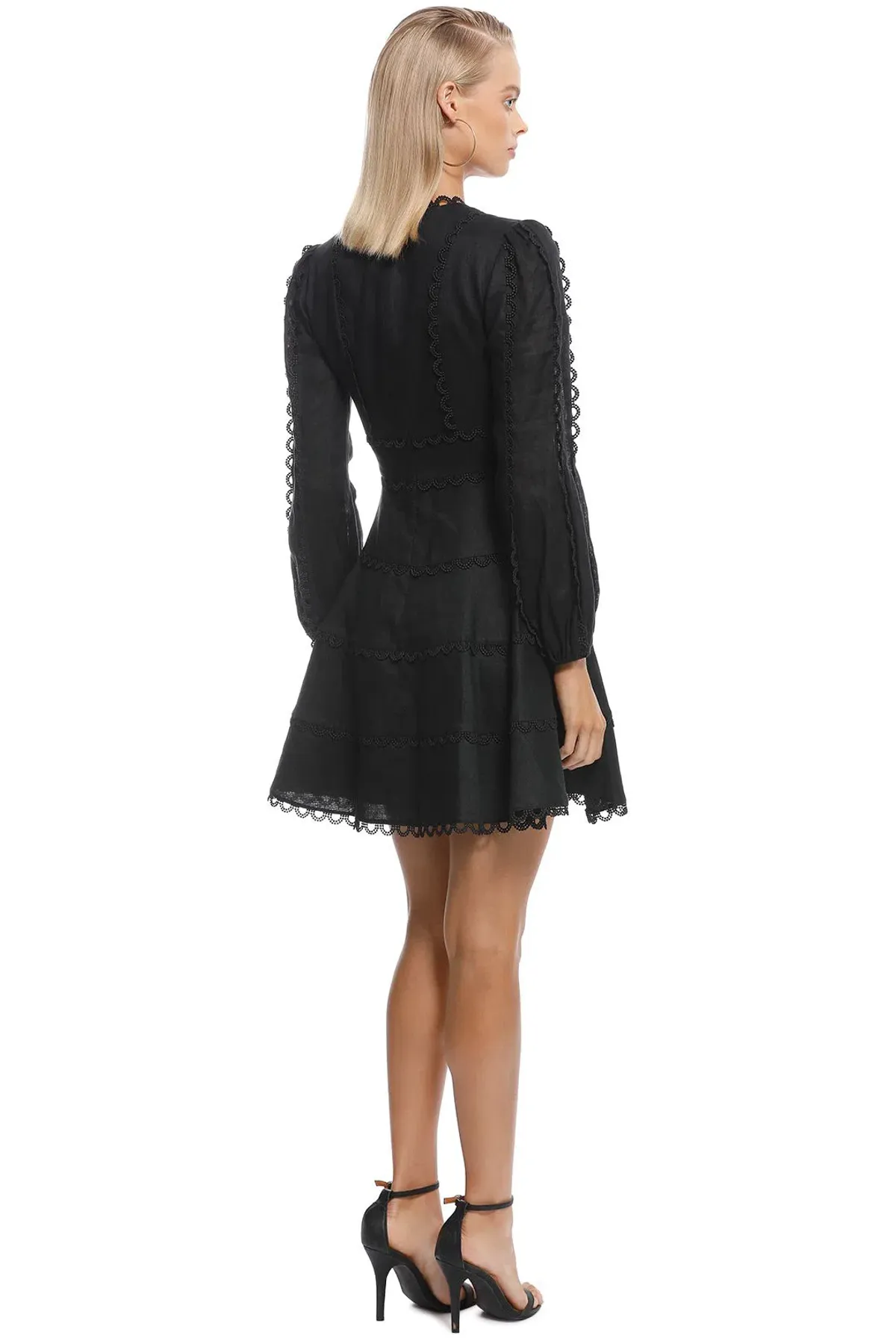 Zimmermann Heathers Flounce Short Dress Black Size 1/Au 10 - Image 2