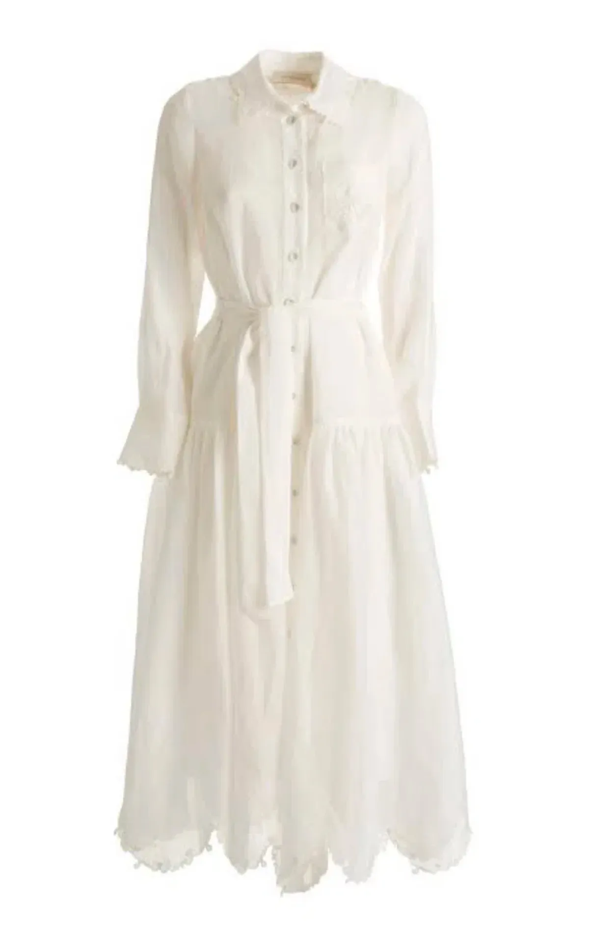 Zimmermann Lovestruck Shirt Dress White Size 12 for rent on The Volte - main image