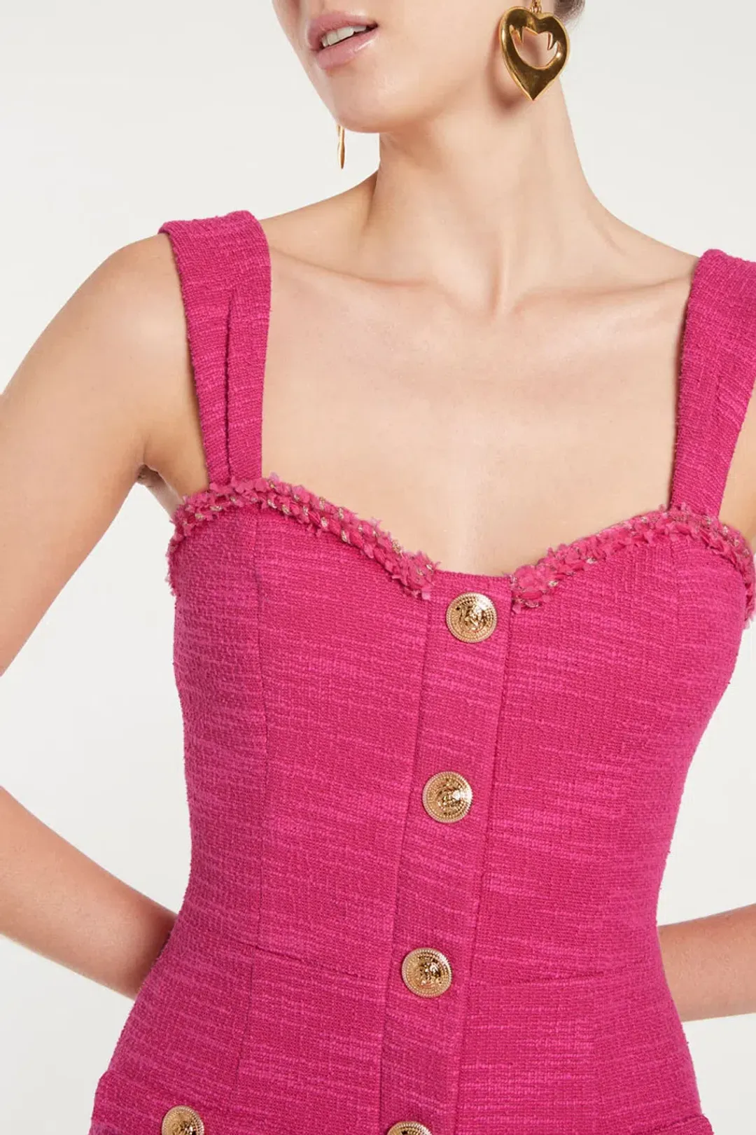 Rebecca Vallance Anita Button Mini Dress And Jacket Hot Pink Size 6 for rent on The Volte - main image