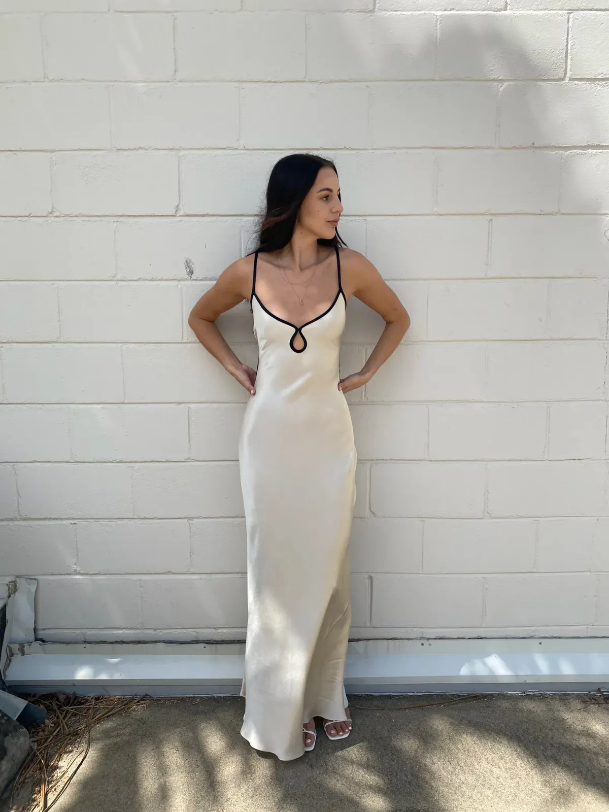Bec & Bridge Cedar Maxi Dress Oyster Size 8 - Image 1
