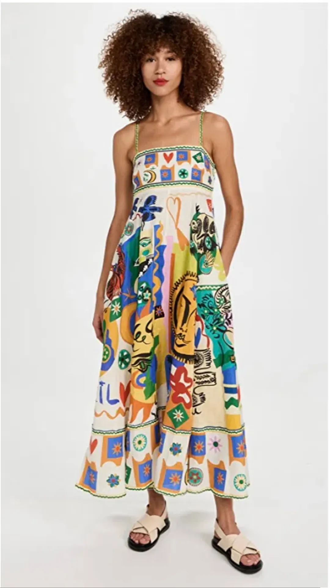 Alemais Soleil Midi Sundress in Ivory Size 10 for rent on The Volte - main image