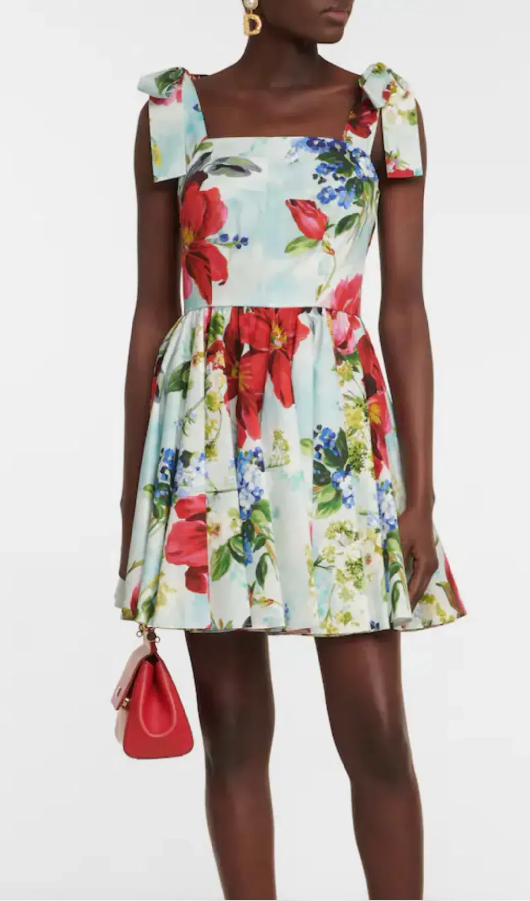 Dolce & Gabbana Cotton Poplin Mini Dress Floral Size 12 for rent on The Volte - main image