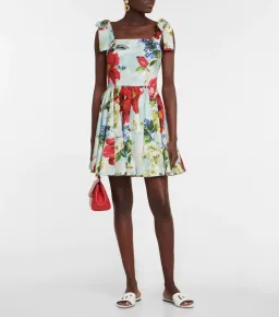 Dolce & Gabbana Cotton Poplin Mini Dress Floral Size 12 for rent on The Volte - image 1