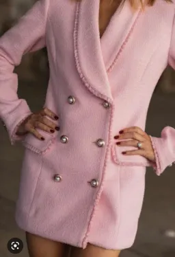 Rebecca Vallance Garance Crepe Blazer Dress Pink Size 10 for rent on The Volte - image 3