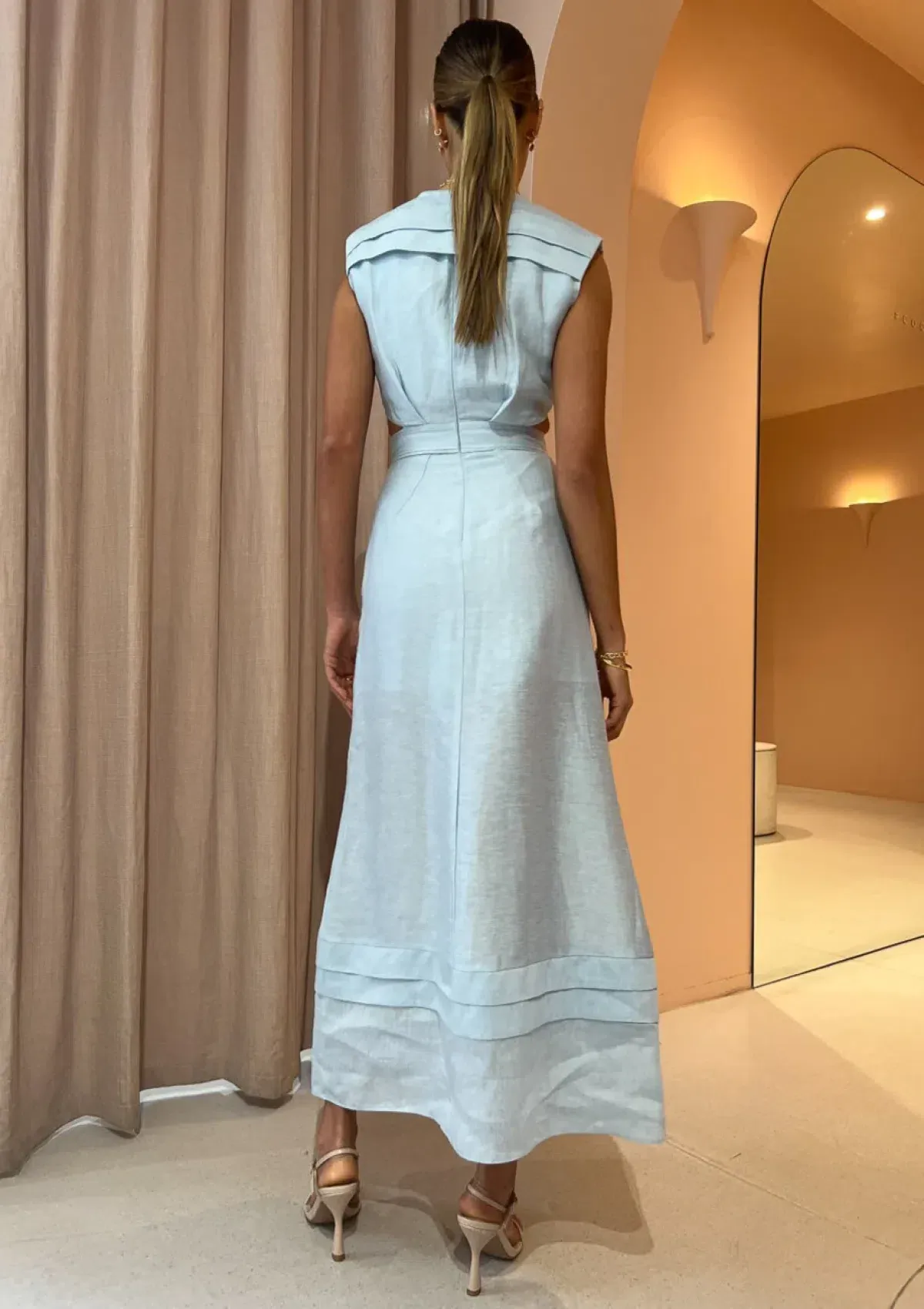 Acler Telford Dress Cloud Blue Size 16 - Image 3