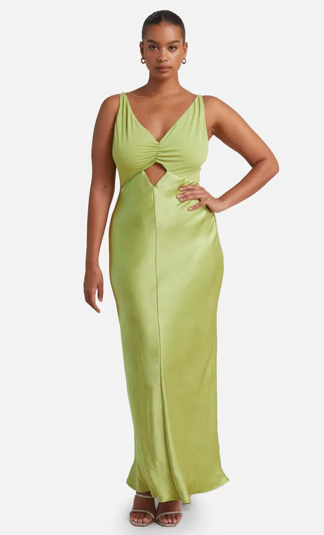 Bec & Bridge Julieta V Neck Maxi Dress Lime Green Size 6 / XS for rent on The Volte - main image