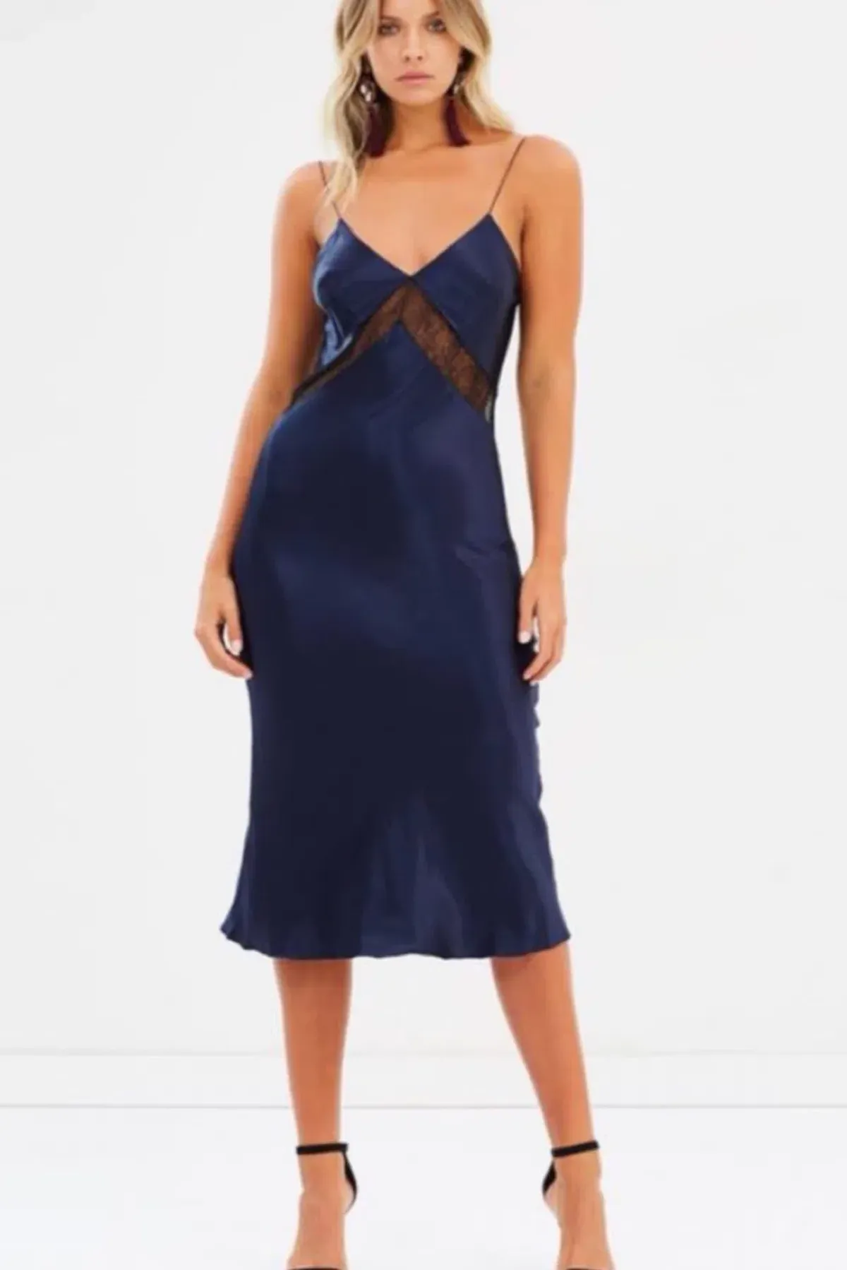 Bec & Bridge Je Suis Midi Dress Navy Size 6 / XS - Image 4