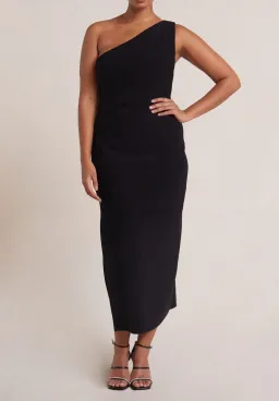 Bec & Bridge Be Mine Asym Midi Dress Black Size L / Au 12 for rent on The Volte - image 1