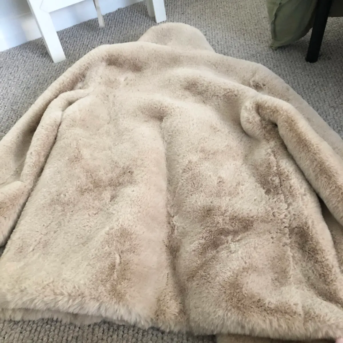 San Sloane Crawford Faux Fur Jacket Light Tan Size XS / Au 6 - Image 8
