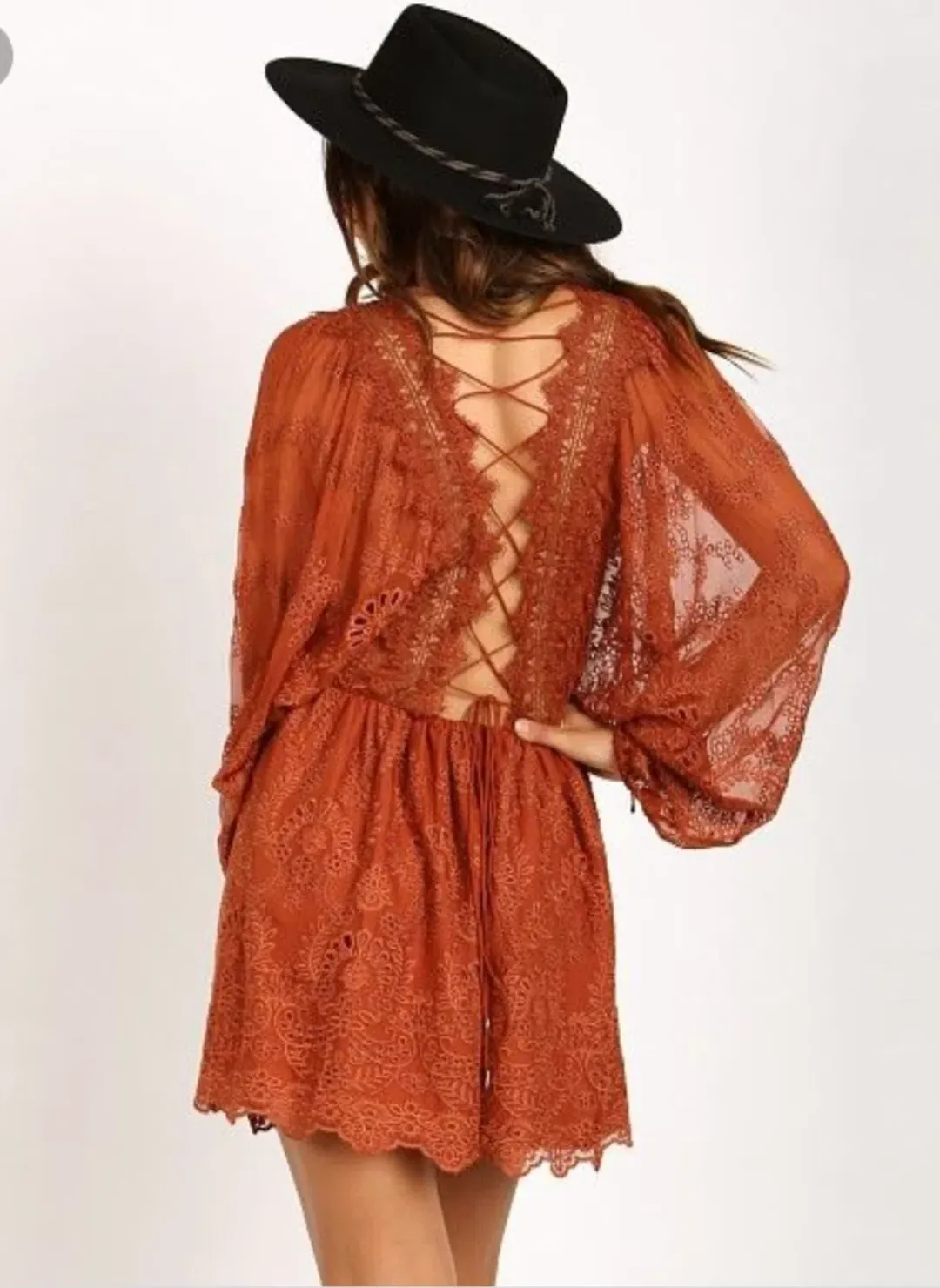 Zimmermann Alchemy Twine Embroidery Dress Copper Size 0 / Au 8 for rent on The Volte - main image