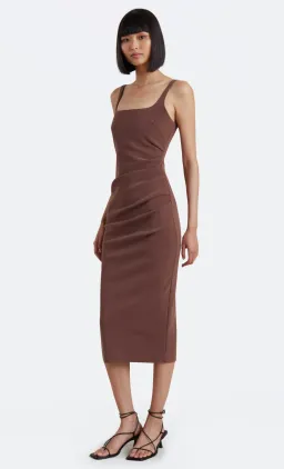 Bec & Bridge Karina Tuck Midi Dress Brown Size 6 / XS for rent on The Volte - image 2