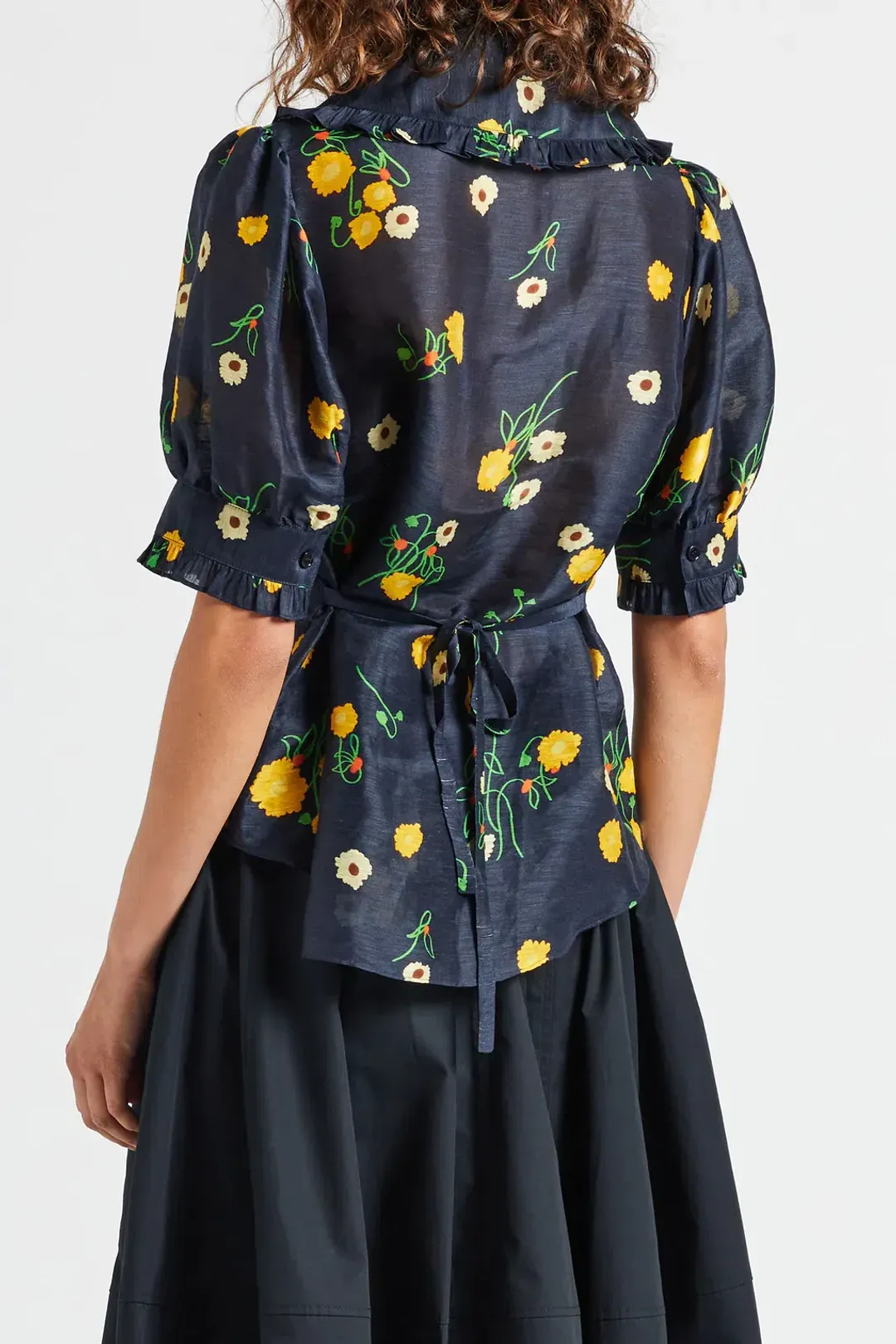 Lee Mathews Ketty Blouse in Navy Floral Size 1/Au 8 for rent on The Volte - main image