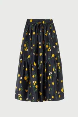 Lee Mathews Ketty Maxi Skirt in Navy Floral Size 1/Au 8 for rent on The Volte - image 6