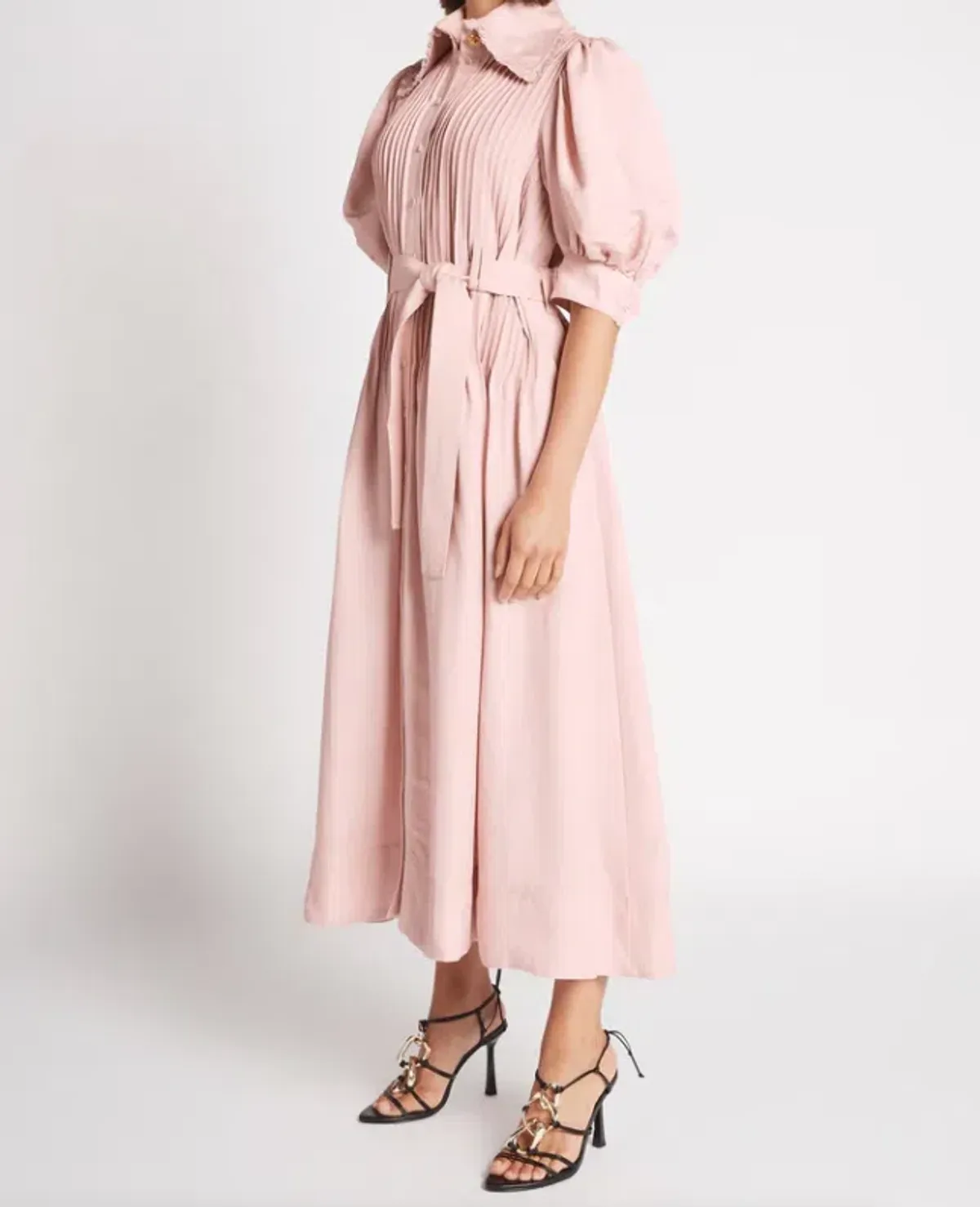 Aje Madeleine Belted Midi Dress Dusty Pink Size 16 - Image 1