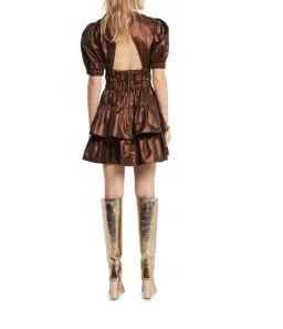 Sass & Bide Free Falling Mini Dress Brown Size 8 for rent on The Volte - image 2