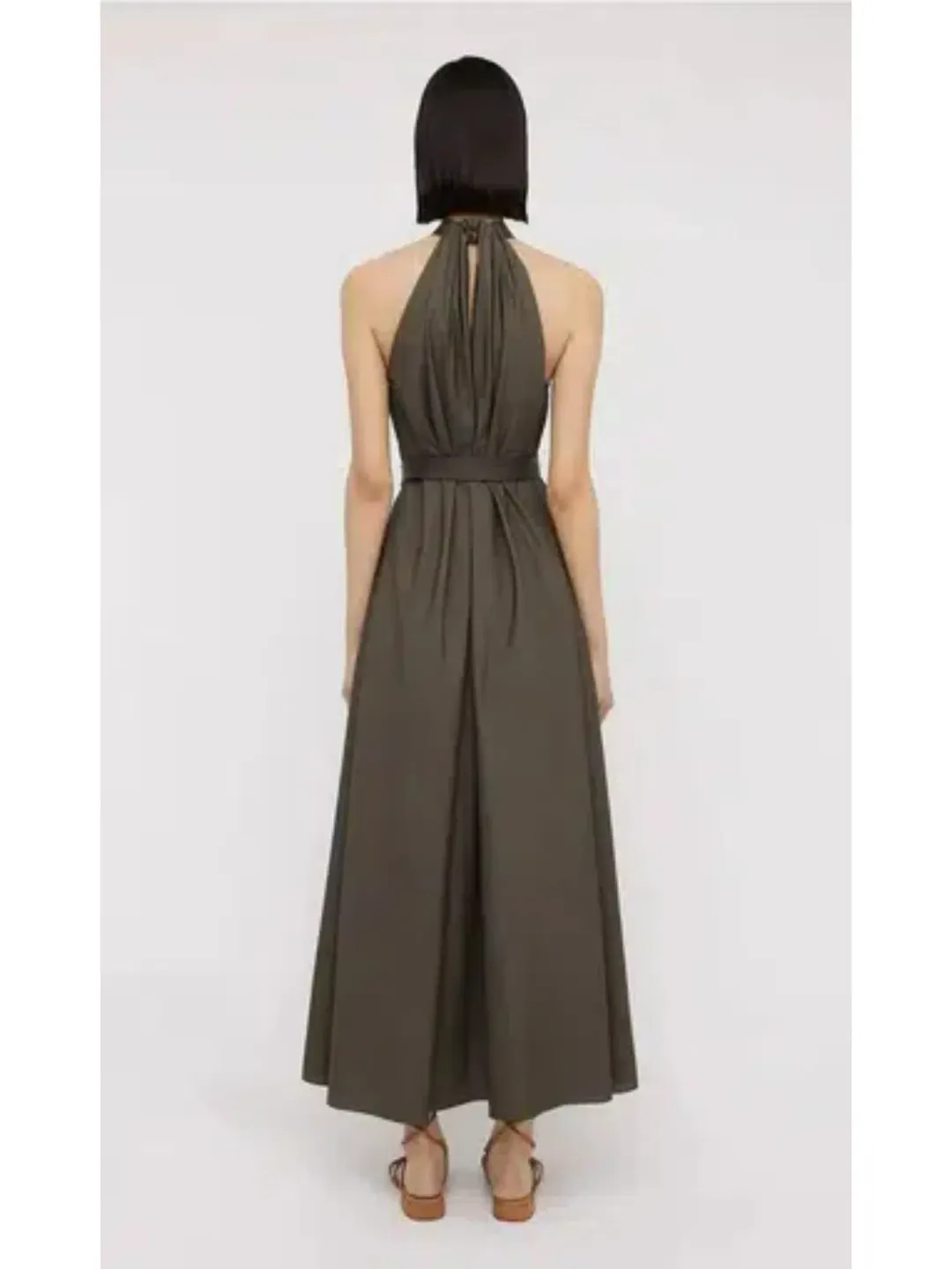 Scanlan Theodore Parachute Cotton Strapping Dress Jungle Green Size AU 6 for rent on The Volte - main image