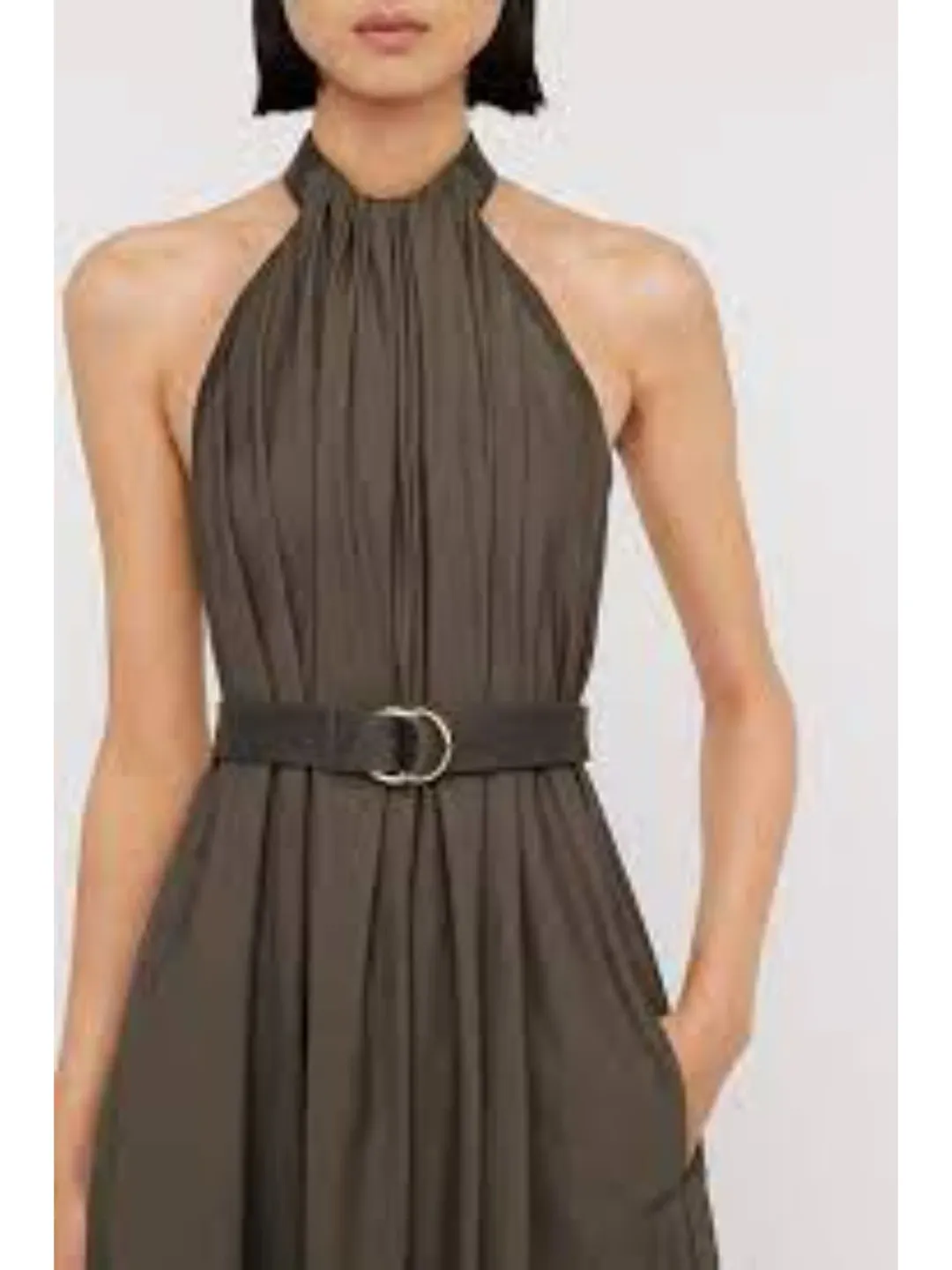 Scanlan Theodore Parachute Cotton Strapping Dress Jungle Green Size AU 6 for rent on The Volte - main image