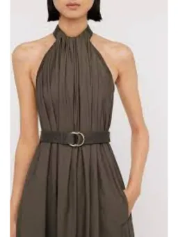 Scanlan Theodore Parachute Cotton Strapping Dress Jungle Green Size AU 6 for rent on The Volte - image 4