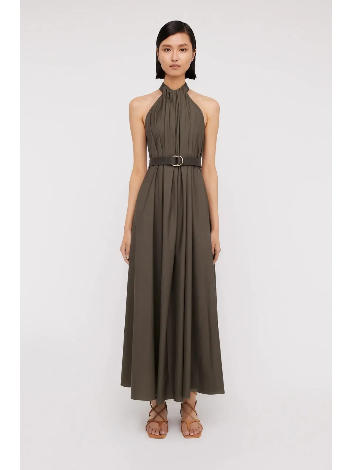 Scanlan Theodore Parachute Cotton Strapping Dress Jungle Green Size AU 6 for rent on The Volte - main image