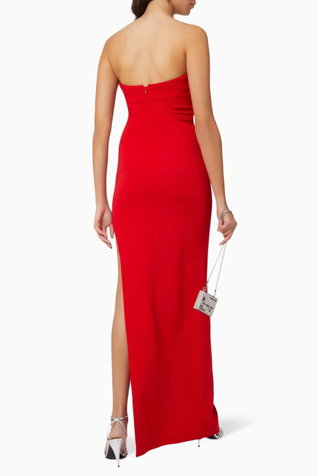 Monot Strapless Side-Slit Crepe Gown Red Size 6 for rent on The Volte - main image