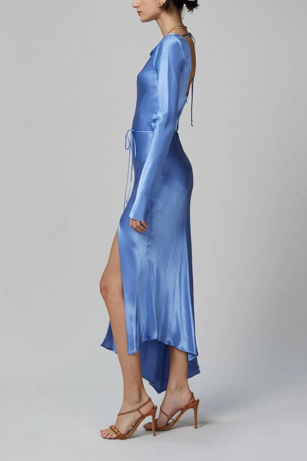 Bec & Bridge Delphine L/S Dress Cornflower Blue Size 10 for rent on The Volte - main image