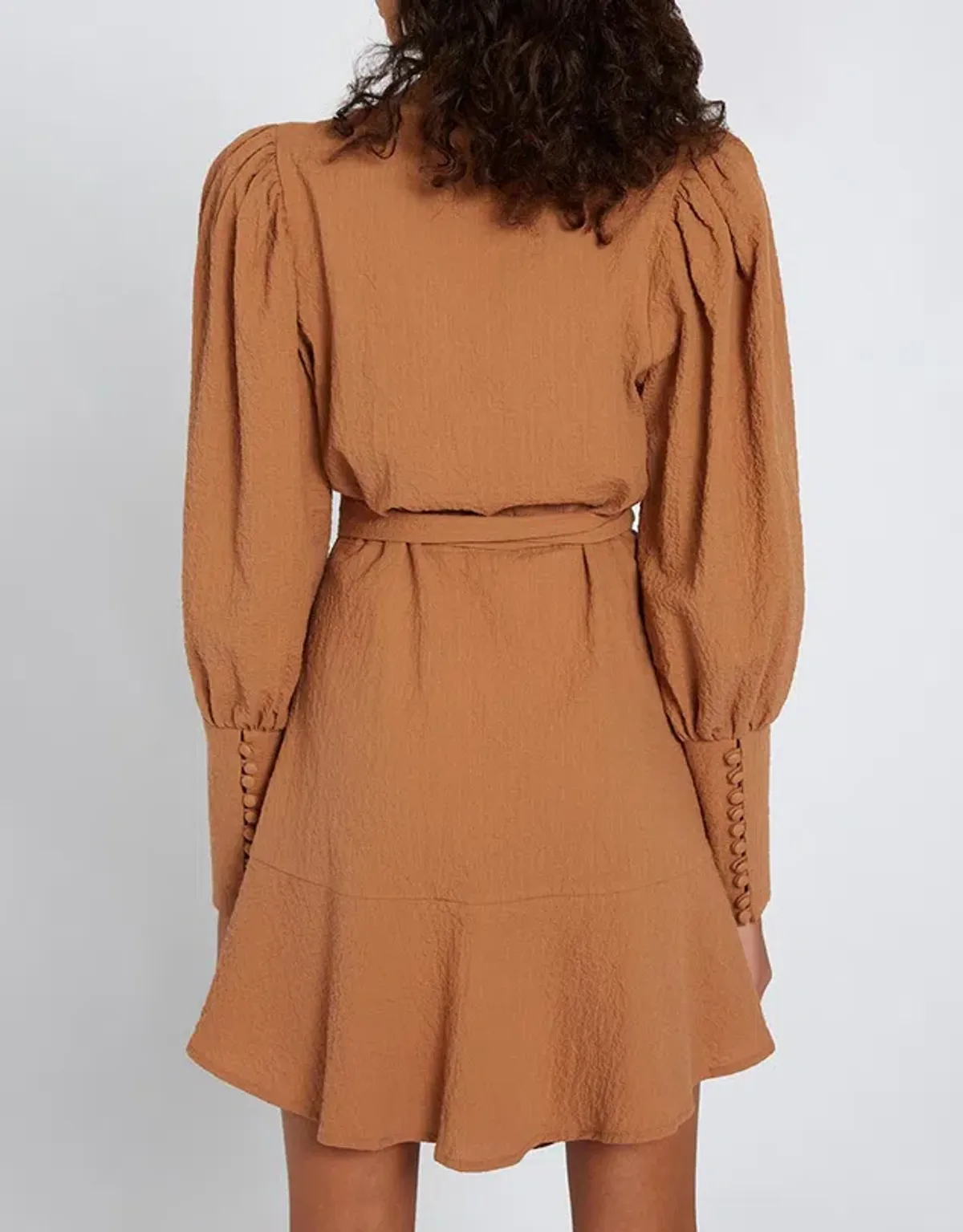 By Johnny Crush Wrap Dress Tan Size 8 - Image 4