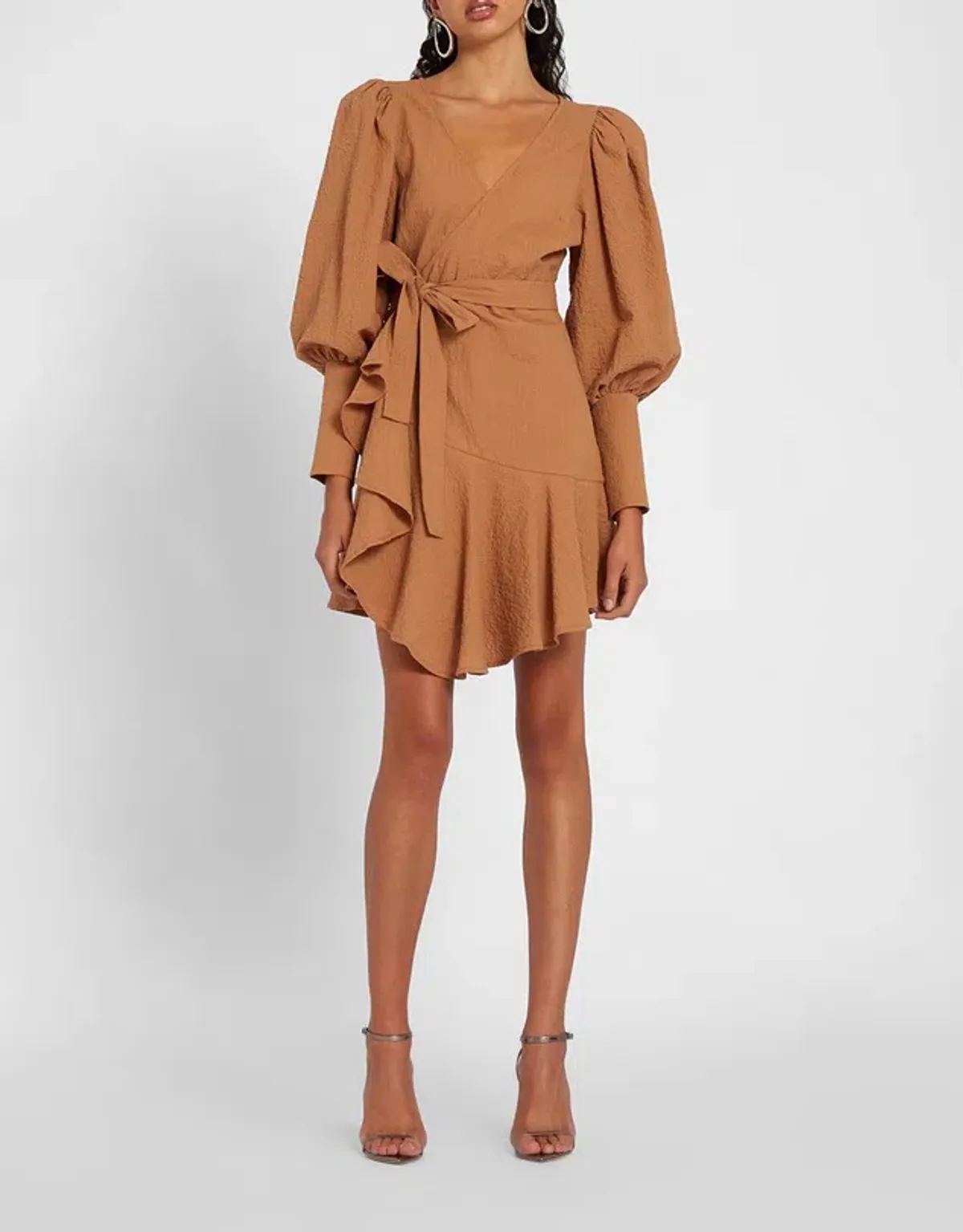 By Johnny Crush Wrap Dress Tan Size 8 - Image 1
