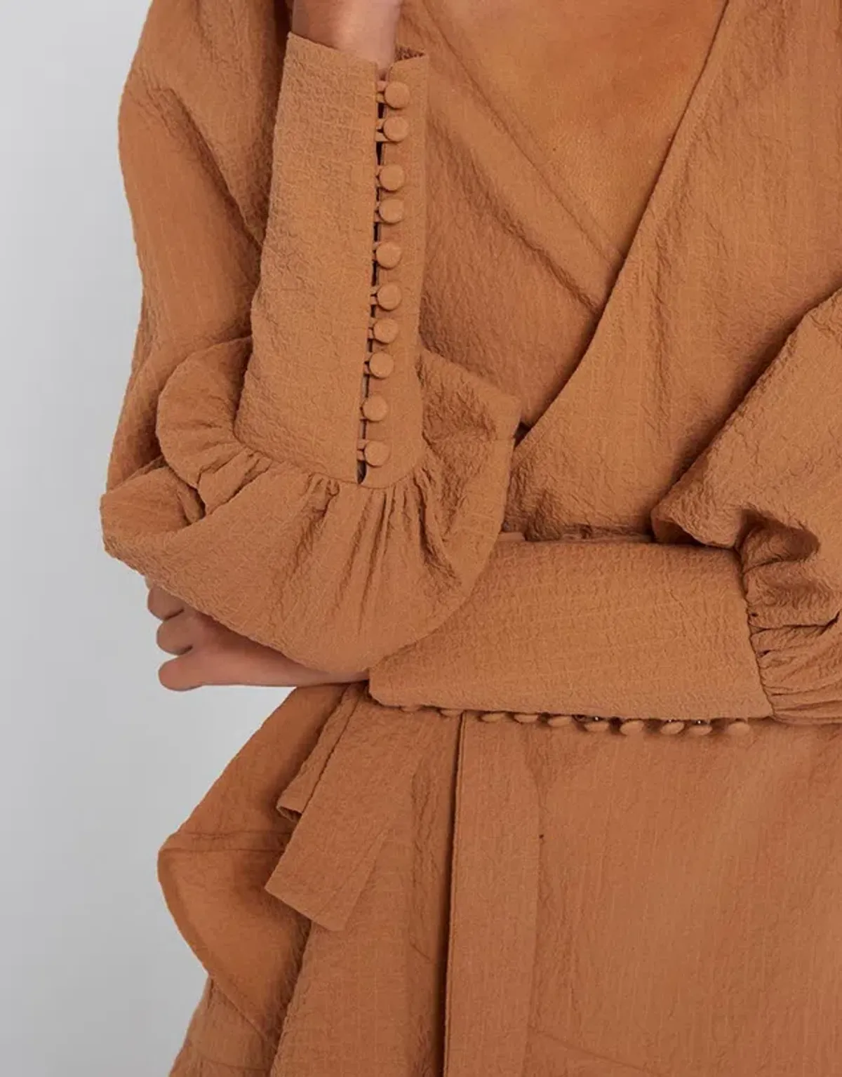 By Johnny Crush Wrap Dress Tan Size 8 - Image 3