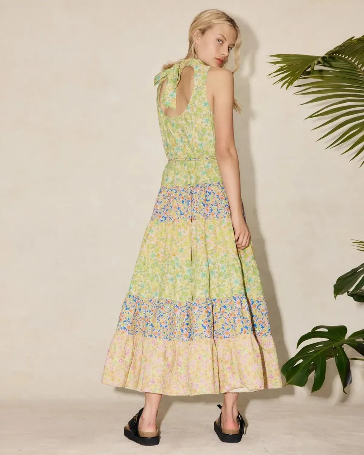 Alemais Daisy Spliced Midi Dress Multi Size 14 - Image 2