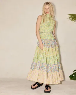Alemais Daisy Spliced Midi Dress Multi Size 14 for rent on The Volte - image 1